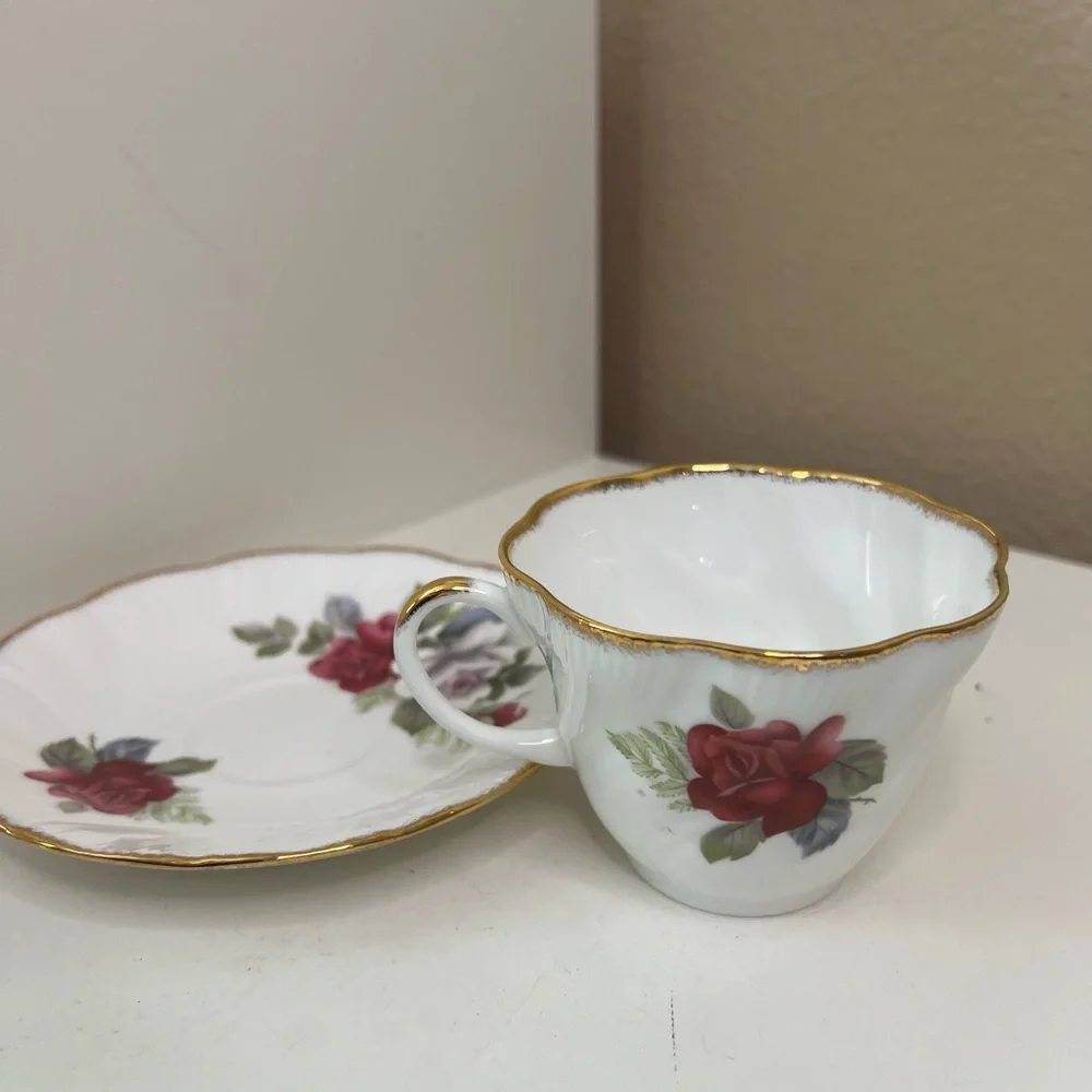 Queen’s China Summer Glory Teacup & Saucer | English Bone China